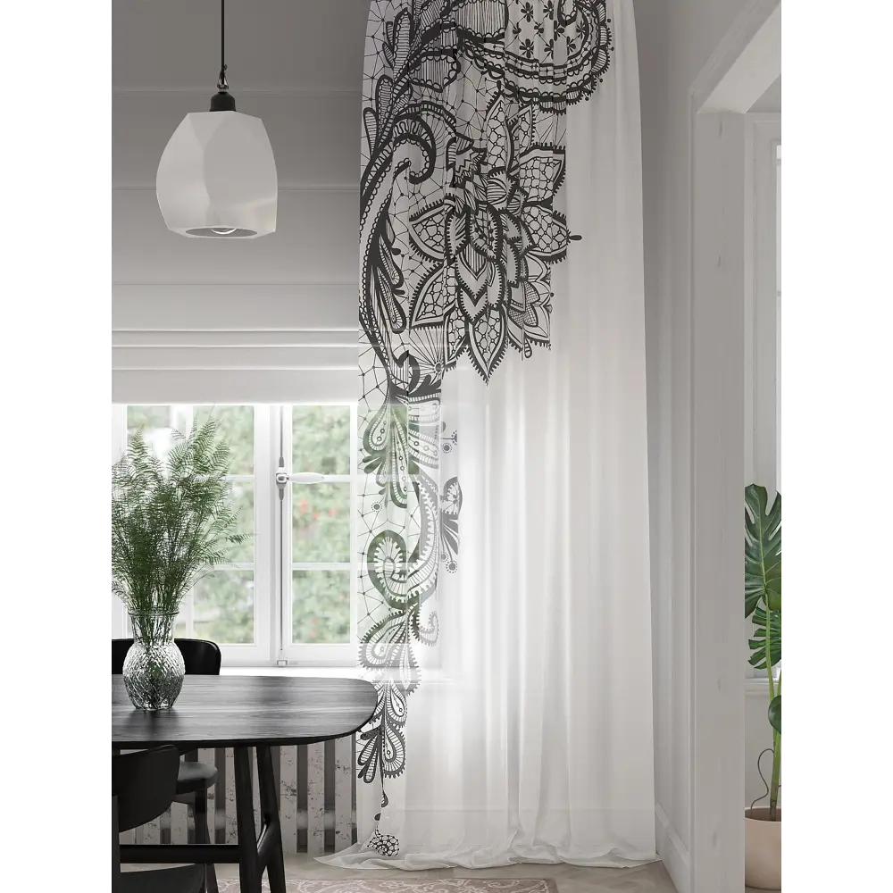 Фото 4 Тюль на шторной ленте At Home Ланмирес 150x280 см цвет белый Фото 4 Тюль на шторной ленте At Home Ланмирес 150x280 см цвет белый