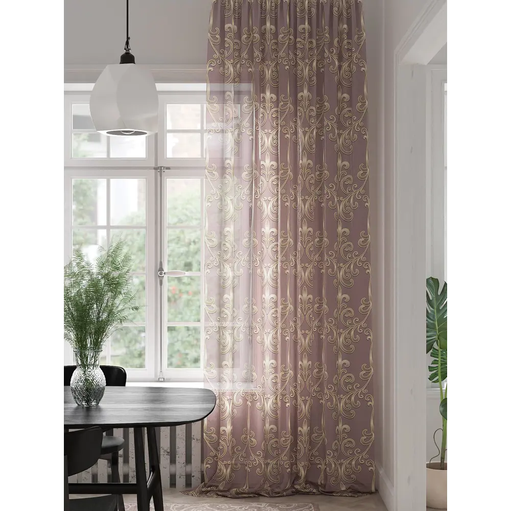Фото Тюль на шторной ленте At Home Фернетрис 150x280 см цвет фиолетовый, сиреневый Фото Тюль на шторной ленте At Home Фернетрис 150x280 см цвет фиолетовый, сиреневый