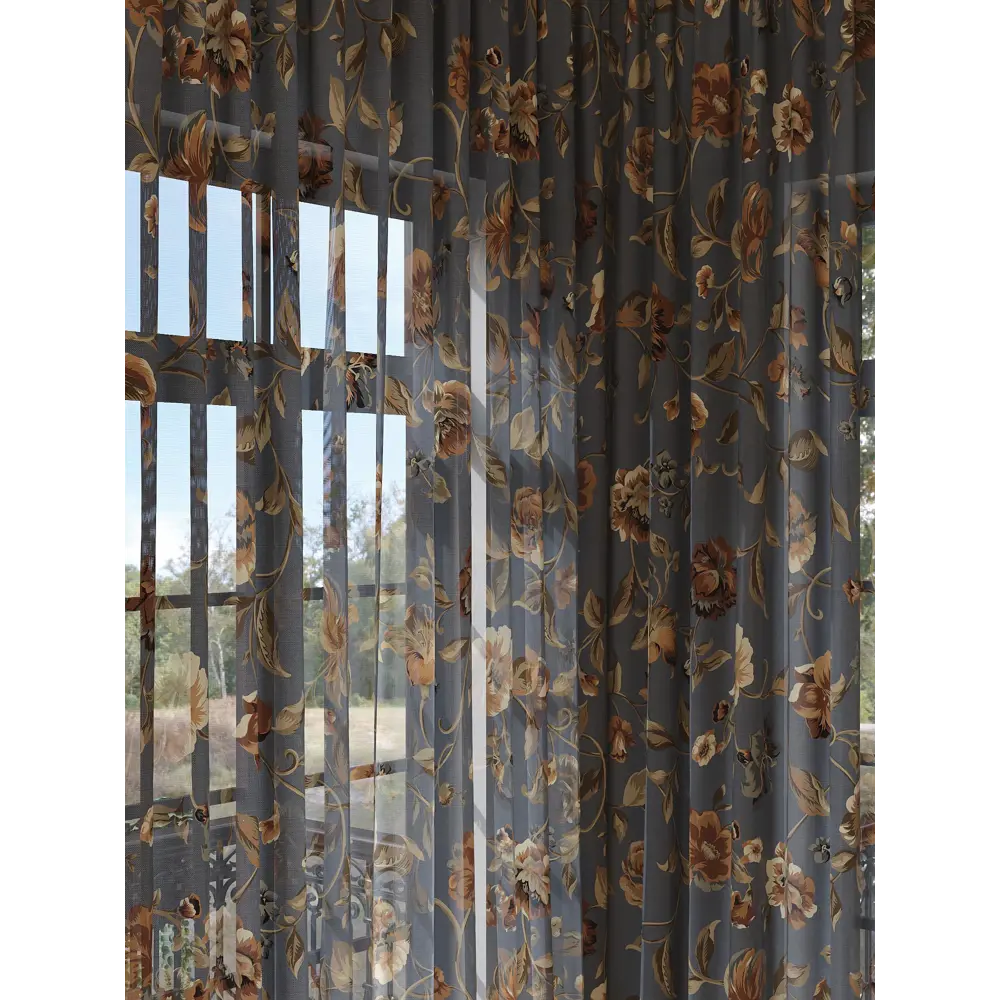Фото 2 Тюль на шторной ленте At Home Фонмирсен 150x280 см цвет коричневый Фото 2 Тюль на шторной ленте At Home Фонмирсен 150x280 см цвет коричневый