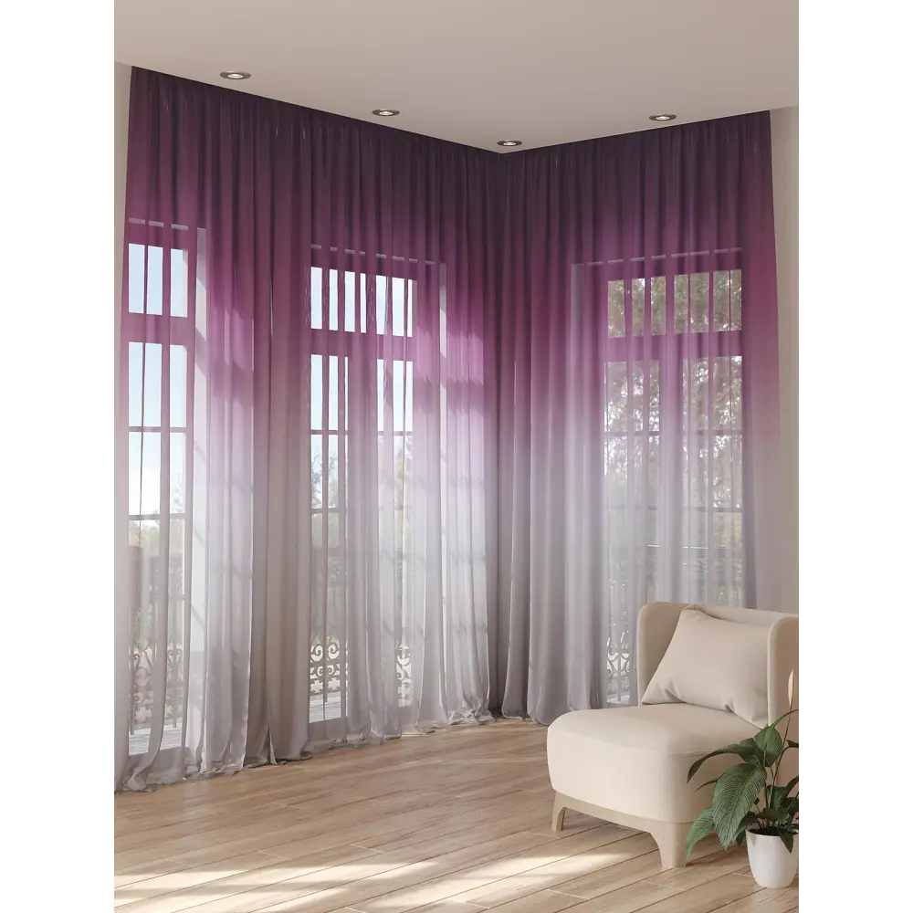 Фото 3 Тюль на шторной ленте At Home Фостронс 150x280 см цвет фиолетовый, сиреневый Фото 3 Тюль на шторной ленте At Home Фостронс 150x280 см цвет фиолетовый, сиреневый
