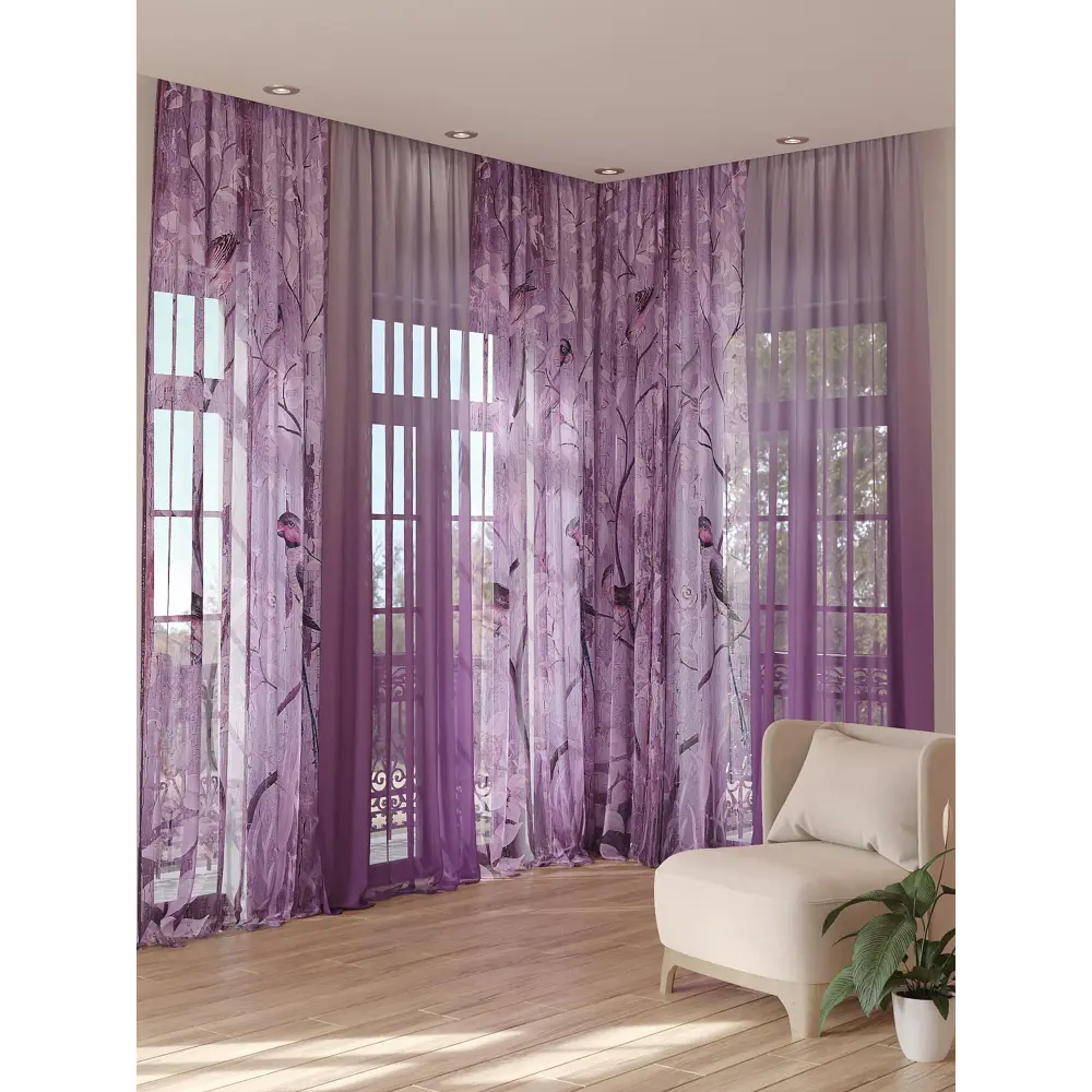 Фото 3 Тюль на шторной ленте At Home Ланкрист 150x280 см цвет коричневый Фото 3 Тюль на шторной ленте At Home Ланкрист 150x280 см цвет коричневый