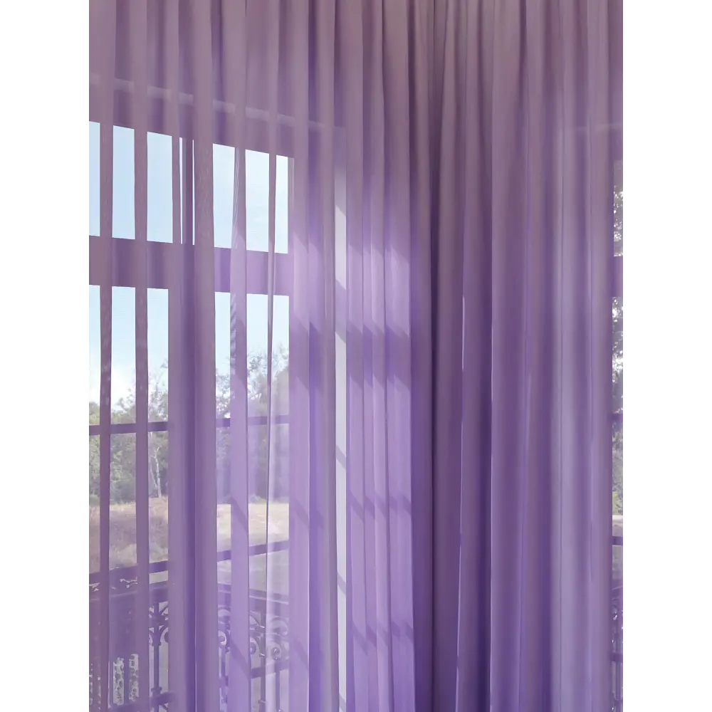Фото 2 Тюль на шторной ленте At Home Лимирнор 150x280 см цвет фиолетовый, сиреневый Фото 2 Тюль на шторной ленте At Home Лимирнор 150x280 см цвет фиолетовый, сиреневый