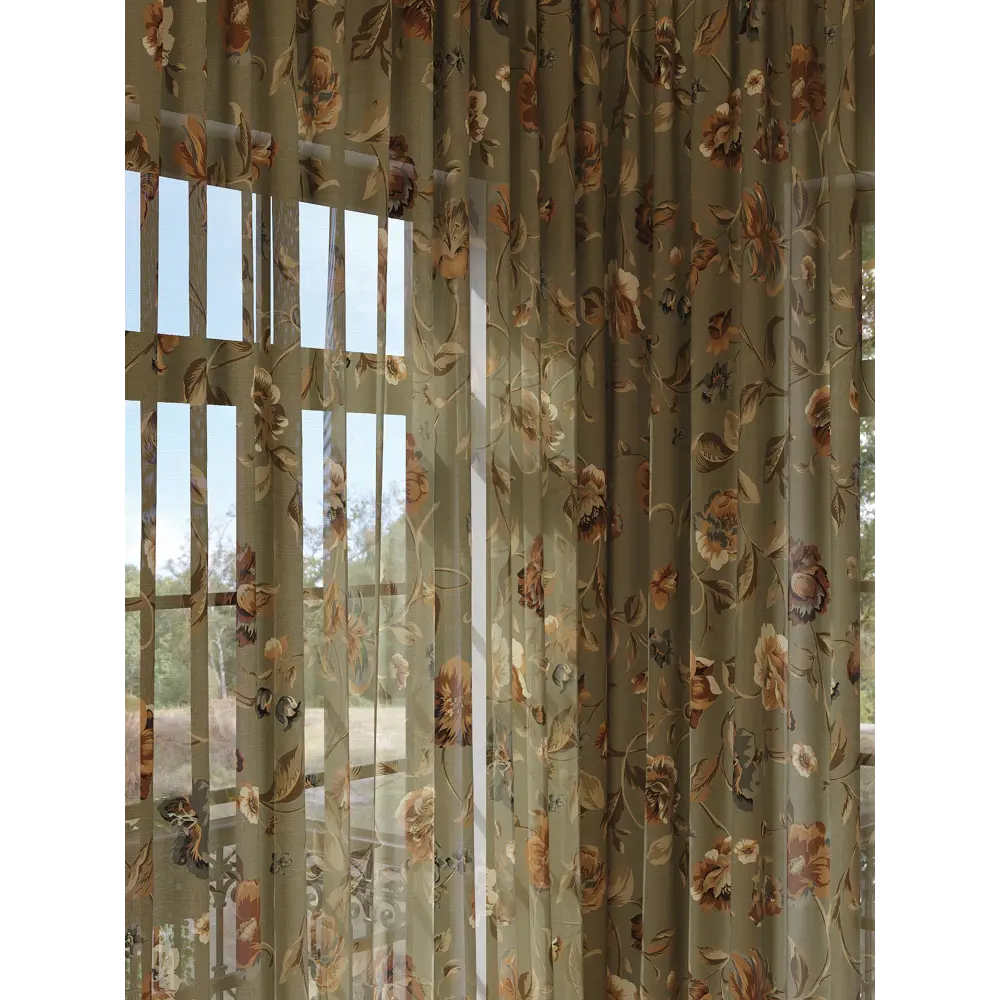 Фото 2 Тюль на шторной ленте At Home Канефрис 150x280 см цвет коричневый Фото 2 Тюль на шторной ленте At Home Канефрис 150x280 см цвет коричневый