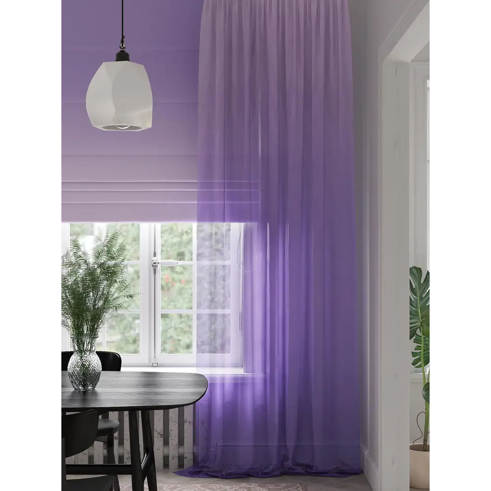 Фото 4 Тюль на шторной ленте At Home Лимирнор 150x280 см цвет фиолетовый, сиреневый Фото 4 Тюль на шторной ленте At Home Лимирнор 150x280 см цвет фиолетовый, сиреневый