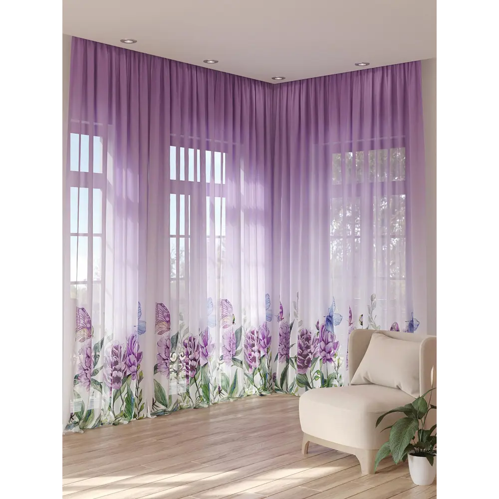 Фото 3 Тюль на шторной ленте At Home Шинтрес 150x280 см цвет белый Фото 3 Тюль на шторной ленте At Home Шинтрес 150x280 см цвет белый