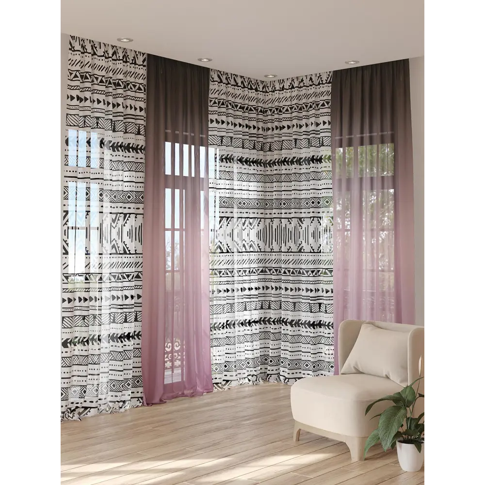 Фото 3 Тюль на шторной ленте At Home Ренебри 150x280 см цвет белый Фото 3 Тюль на шторной ленте At Home Ренебри 150x280 см цвет белый