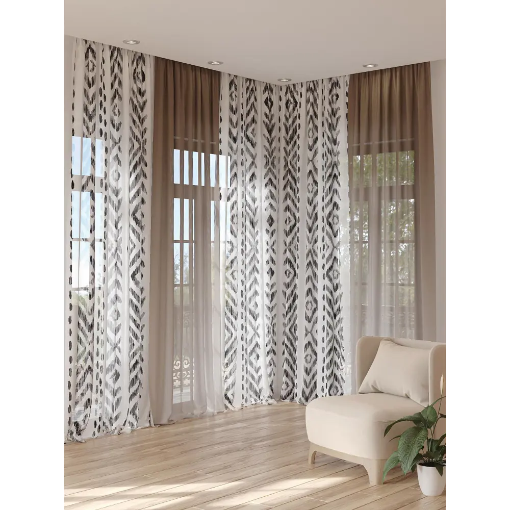 Фото 3 Тюль на шторной ленте At Home Ритенрол 150x280 см цвет белый Фото 3 Тюль на шторной ленте At Home Ритенрол 150x280 см цвет белый