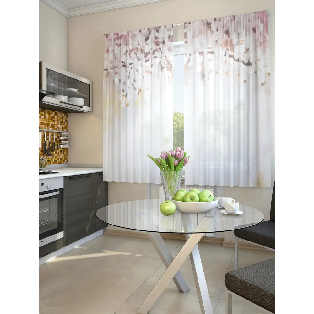 Фото 3 Тюль для кухни на шторной ленте At Home Сида 150x180 см цвет белый Фото 3 Тюль для кухни на шторной ленте At Home Сида 150x180 см цвет белый