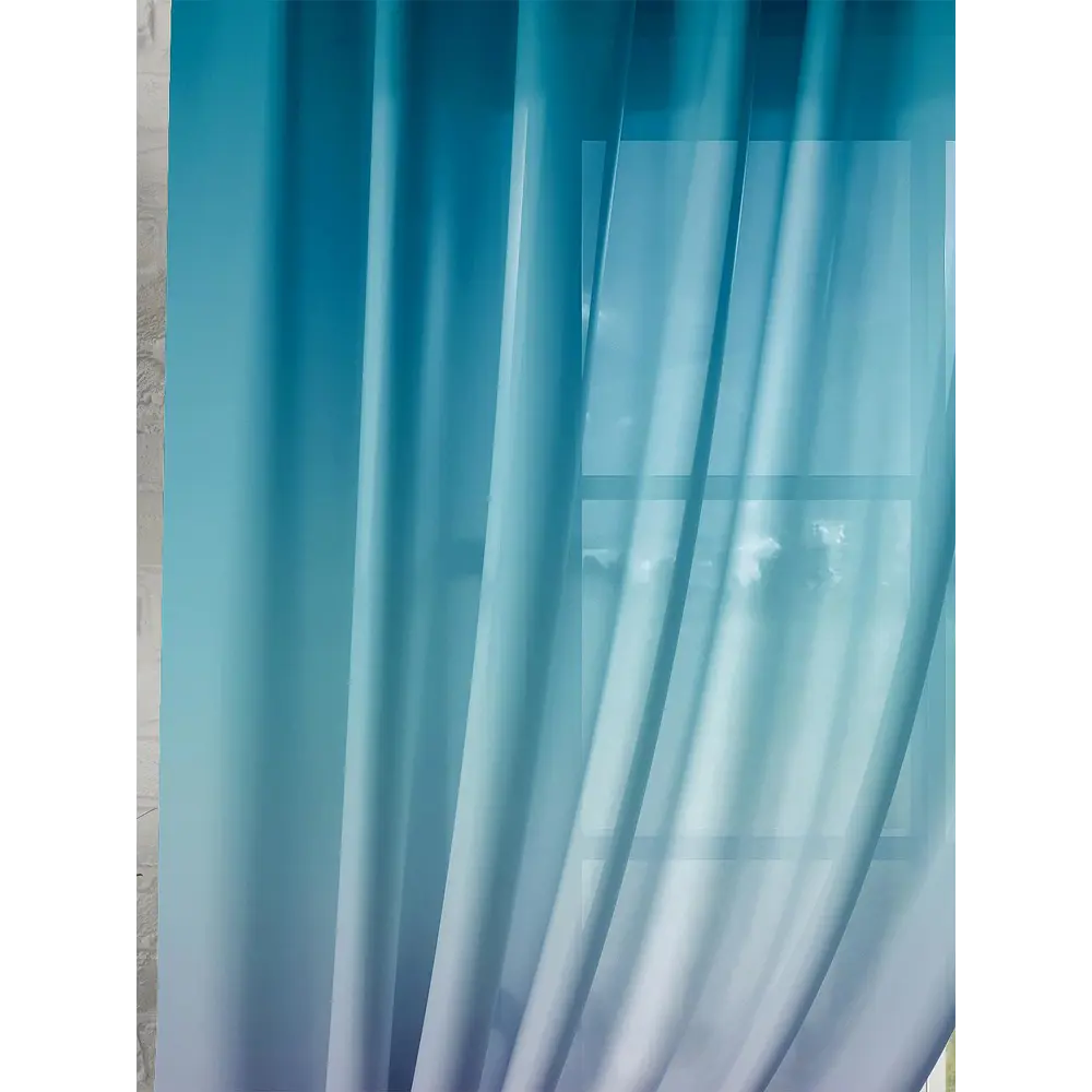 Фото 2 Тюль для кухни на шторной ленте At Home Халифа 150x180 см цвет синий, голубой Фото 2 Тюль для кухни на шторной ленте At Home Халифа 150x180 см цвет синий, голубой