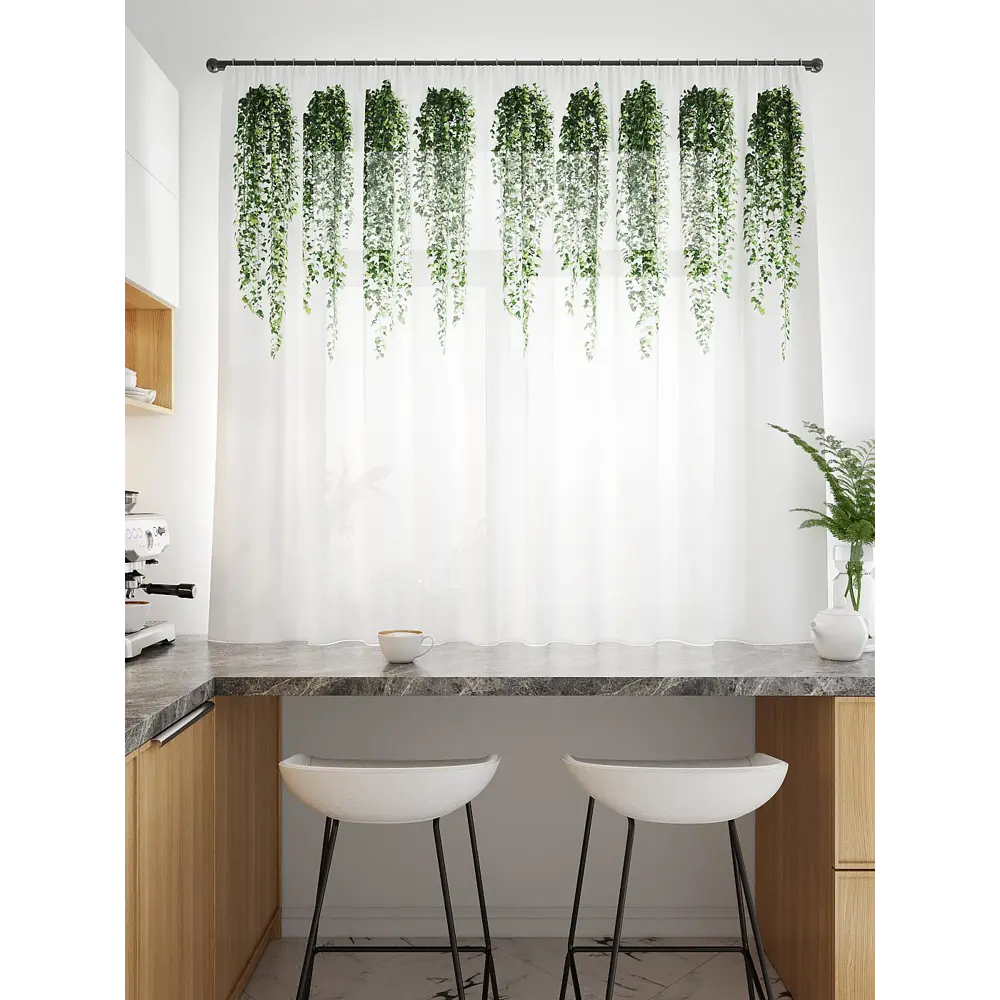 Фото 3 Тюль для кухни на шторной ленте At Home Мэнингем 300x150 см цвет белый Фото 3 Тюль для кухни на шторной ленте At Home Мэнингем 300x150 см цвет белый