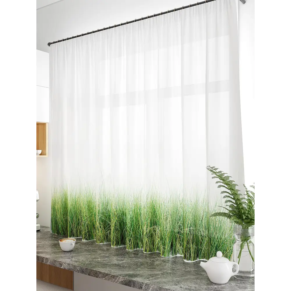 Фото 3 Тюль для кухни на шторной ленте At Home Диксеро 300x150 см цвет белый Фото 3 Тюль для кухни на шторной ленте At Home Диксеро 300x150 см цвет белый