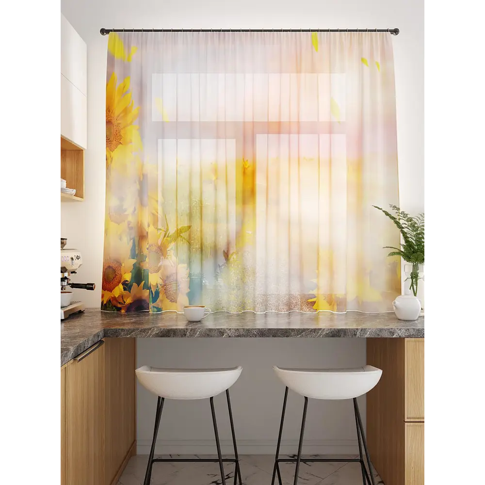Фото 3 Тюль для кухни на шторной ленте At Home Манивелла 300x150 см цвет белый Фото 3 Тюль для кухни на шторной ленте At Home Манивелла 300x150 см цвет белый