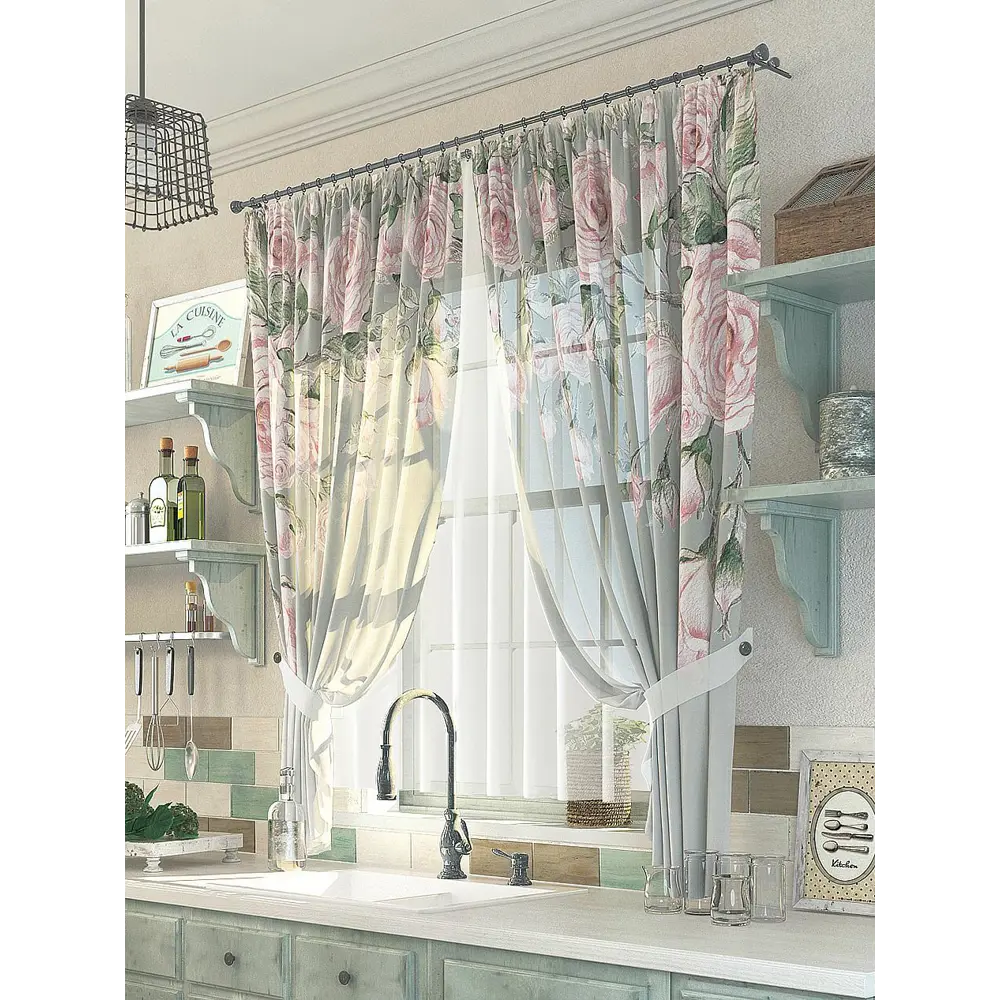 Фото Тюль на шторной ленте At Home Гэби 300x150 см цвет серый, черный Фото Тюль на шторной ленте At Home Гэби 300x150 см цвет серый, черный