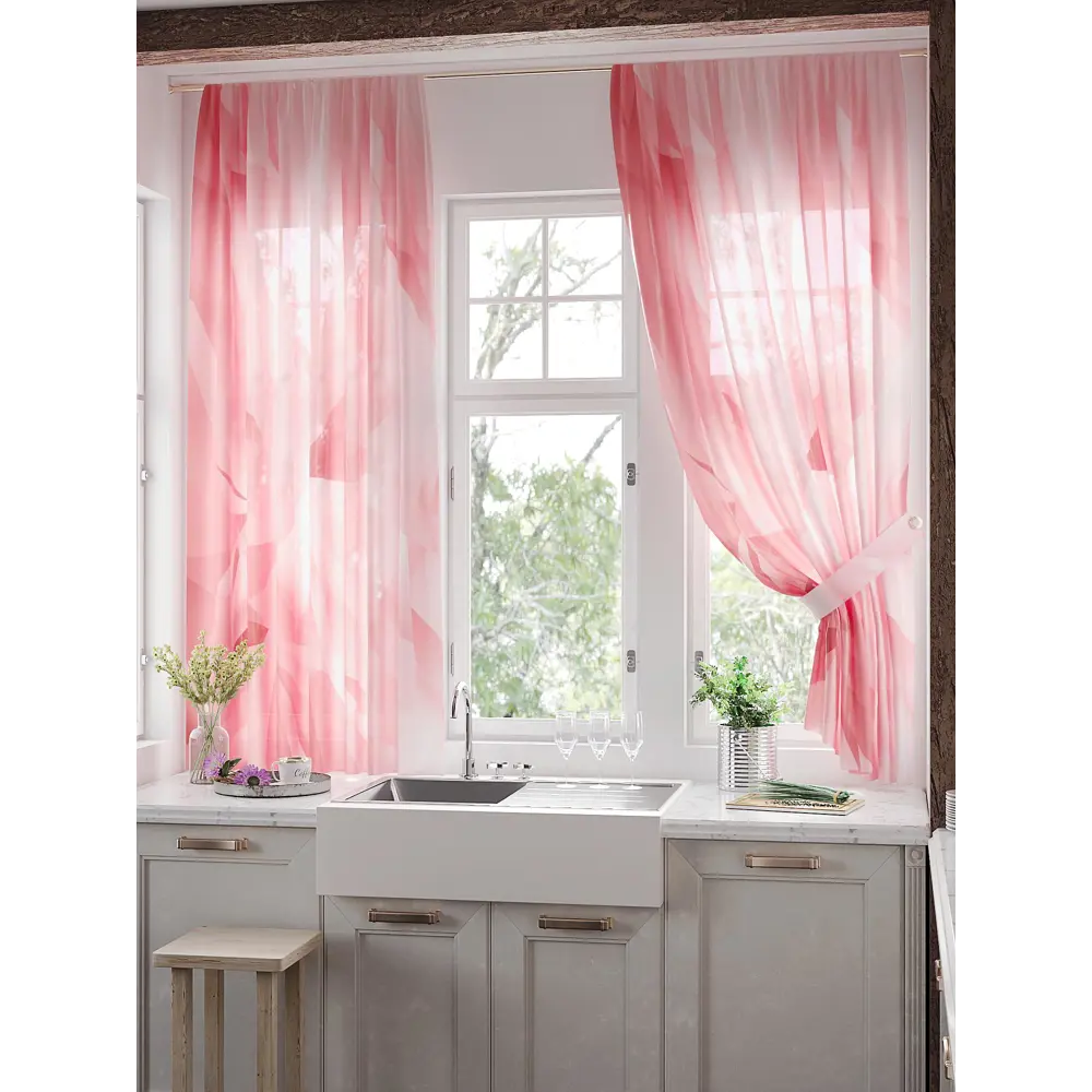 Фото 3 Тюль для кухни на шторной ленте At Home Ленмиас 150x180 см цвет белый Фото 3 Тюль для кухни на шторной ленте At Home Ленмиас 150x180 см цвет белый