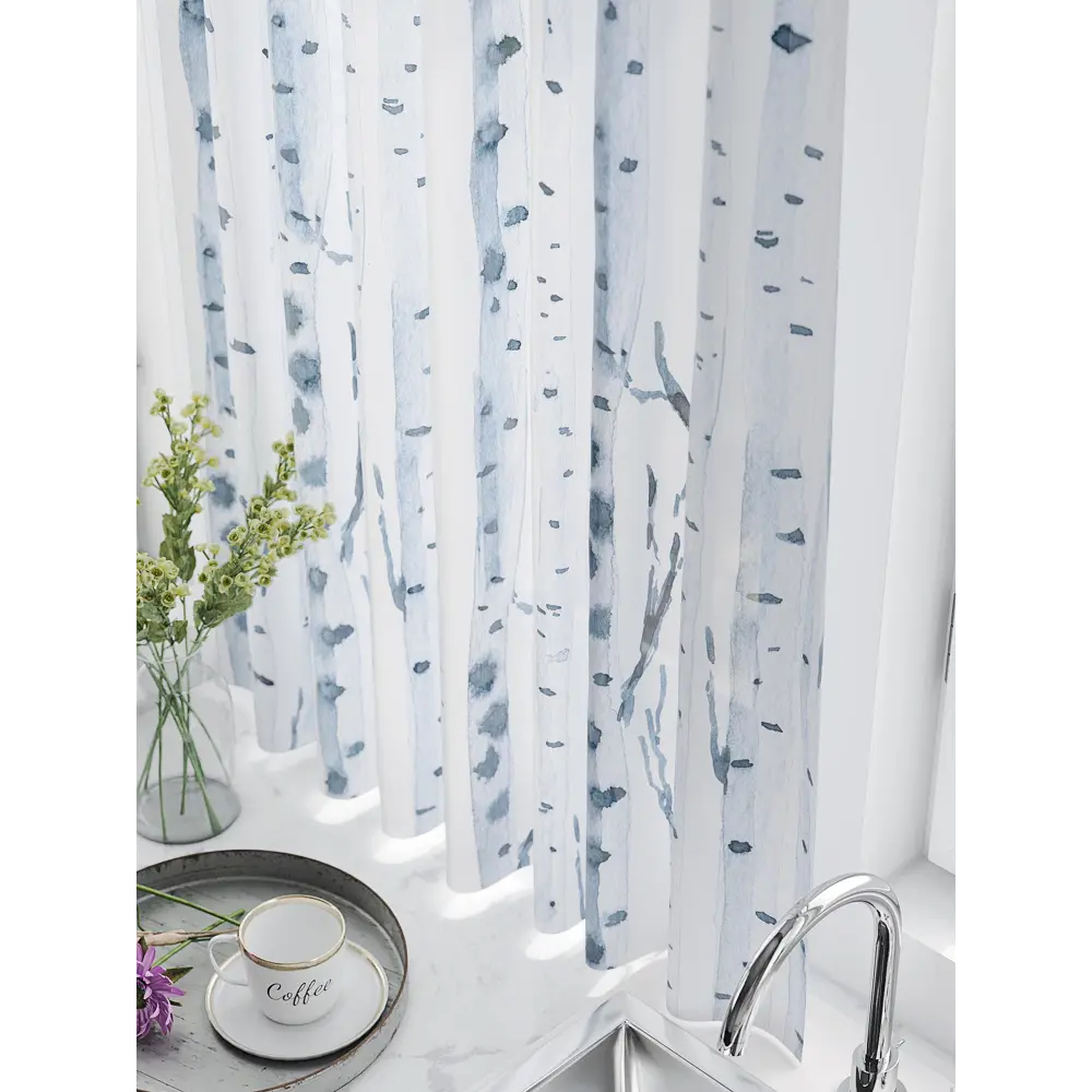 Фото 2 Тюль для кухни на шторной ленте At Home Сенмикрас 150x180 см цвет белый Фото 2 Тюль для кухни на шторной ленте At Home Сенмикрас 150x180 см цвет белый