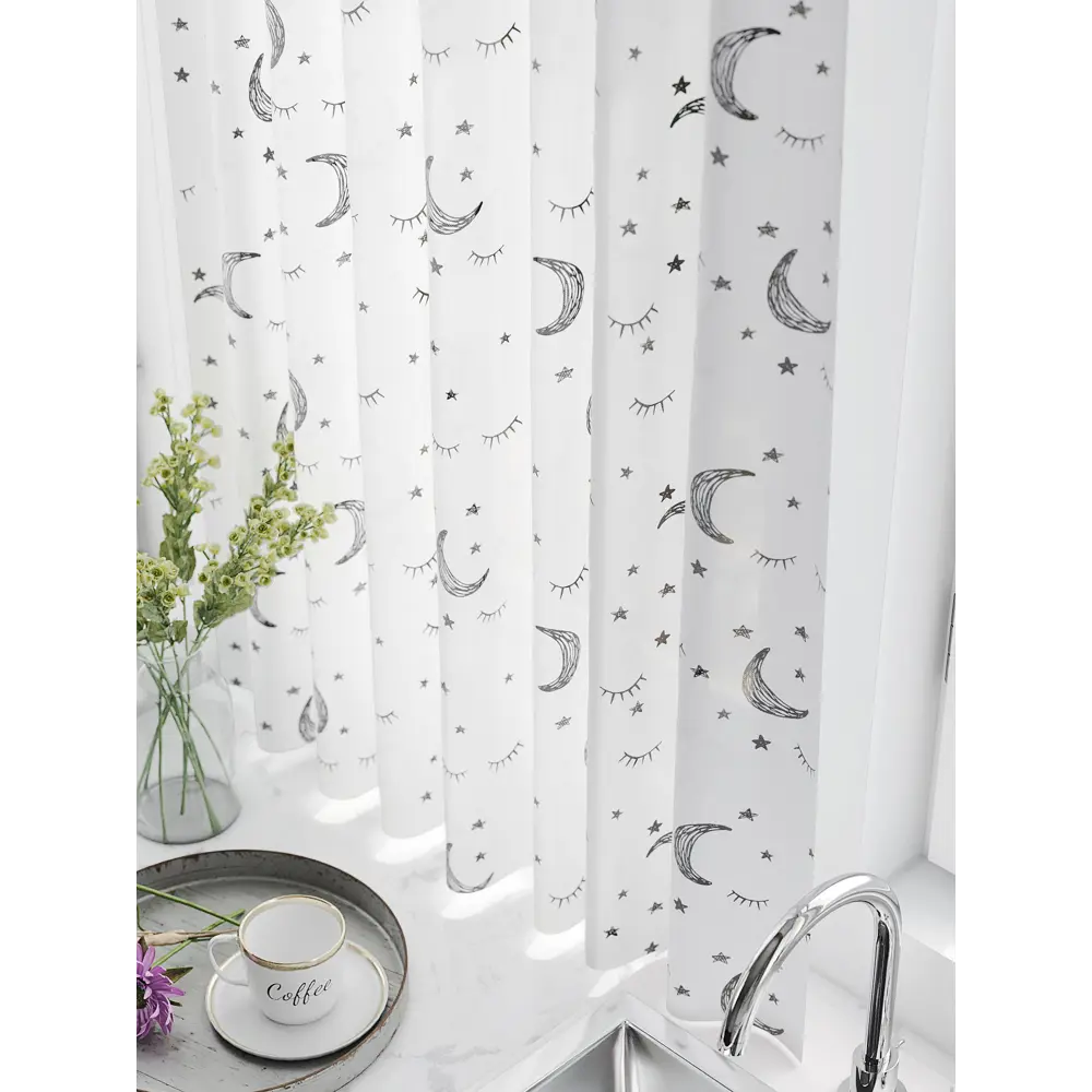 Фото 2 Тюль для кухни на шторной ленте At Home Фернетис 150x180 см цвет белый Фото 2 Тюль для кухни на шторной ленте At Home Фернетис 150x180 см цвет белый