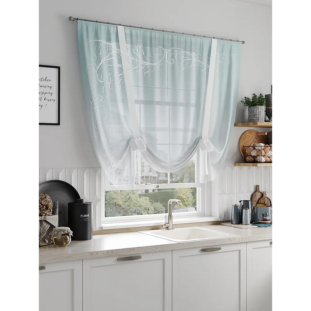 Фото Тюль на шторной ленте At Home Марнив 150x150 см цвет белый Фото Тюль на шторной ленте At Home Марнив 150x150 см цвет белый