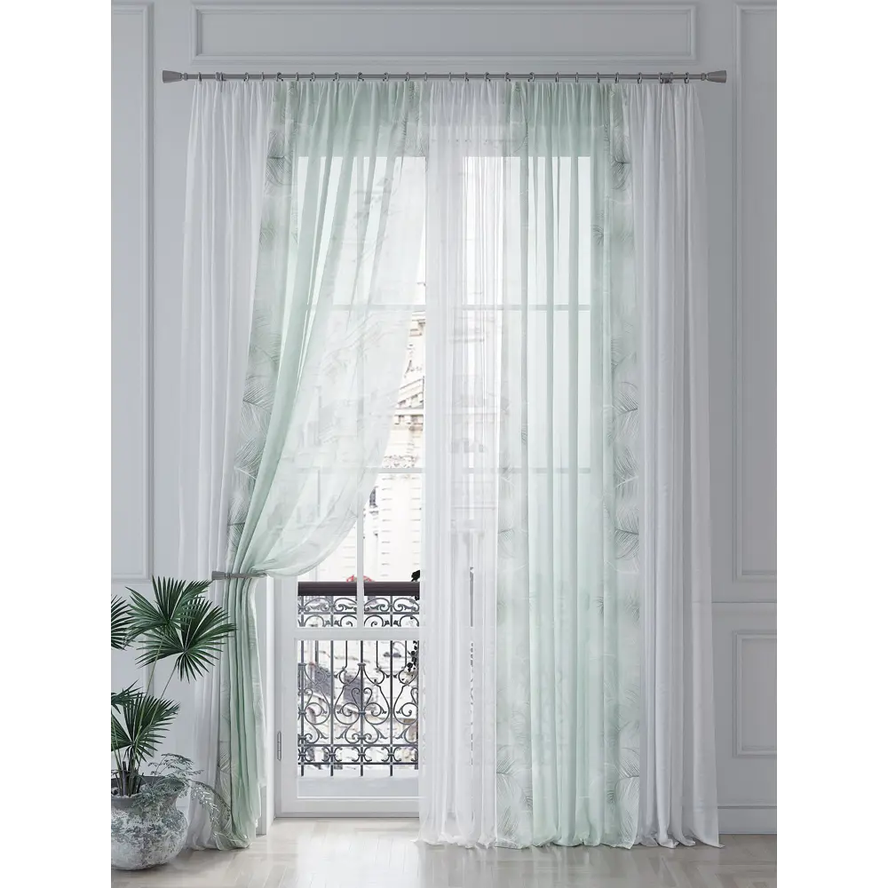 Фото 4 Тюль на шторной ленте At Home Лиримарс 150x260 см цвет белый Фото 4 Тюль на шторной ленте At Home Лиримарс 150x260 см цвет белый