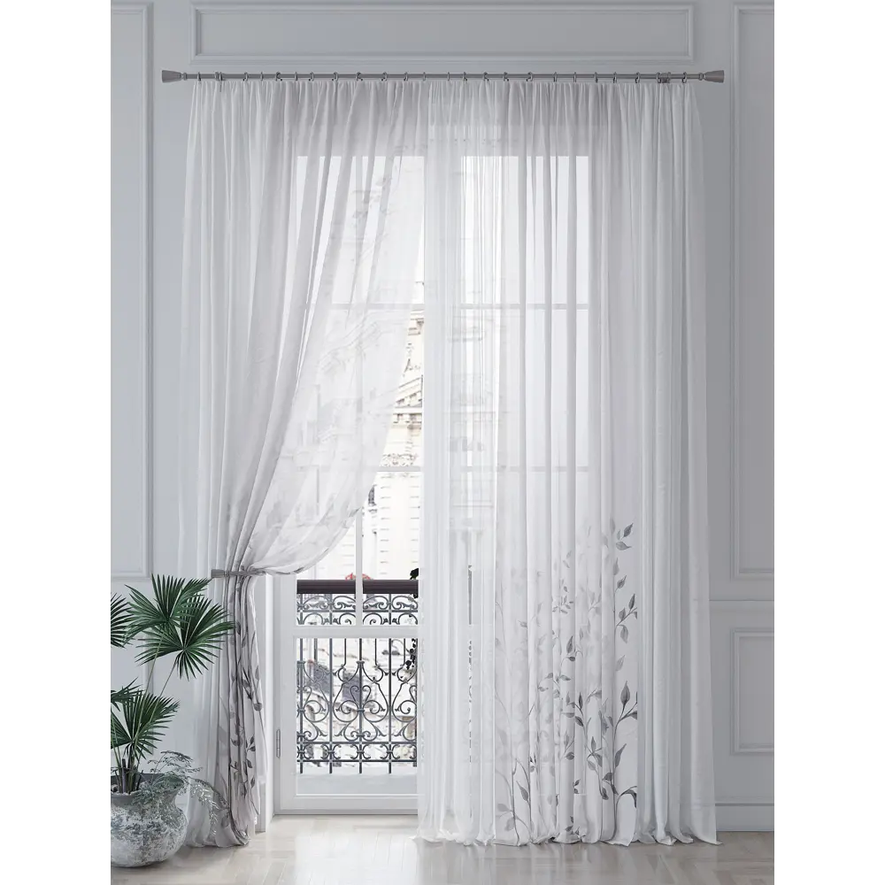 Фото 4 Тюль на шторной ленте At Home Ритенвирс 150x260 см цвет белый Фото 4 Тюль на шторной ленте At Home Ритенвирс 150x260 см цвет белый
