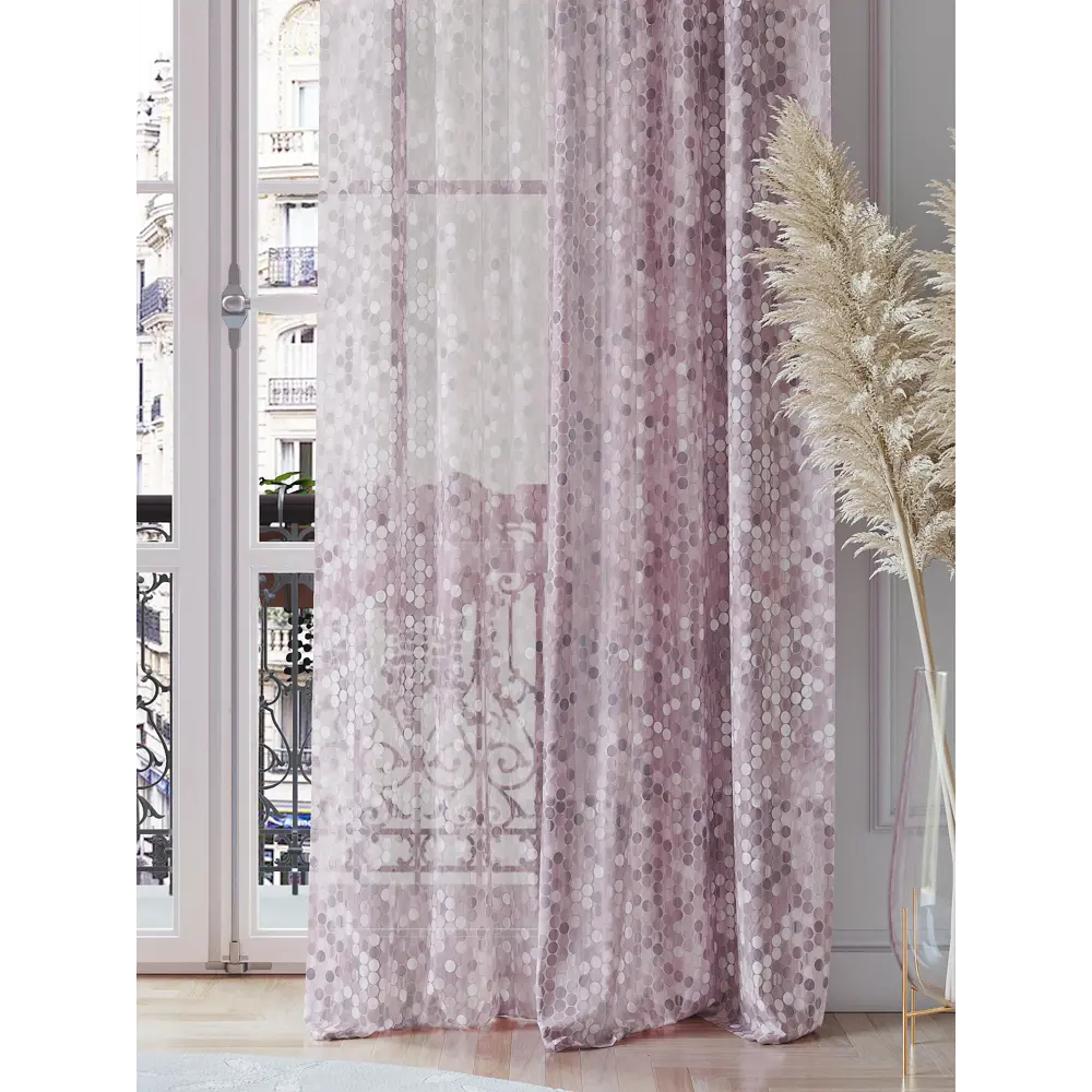 Фото 3 Тюль на шторной ленте At Home Рафикрос 150x260 см цвет розовый Фото 3 Тюль на шторной ленте At Home Рафикрос 150x260 см цвет розовый
