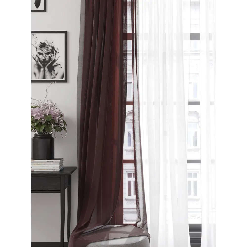 Фото 4 Тюль на шторной ленте At Home Хлои 200x280 см цвет венге Фото 4 Тюль на шторной ленте At Home Хлои 200x280 см цвет венге