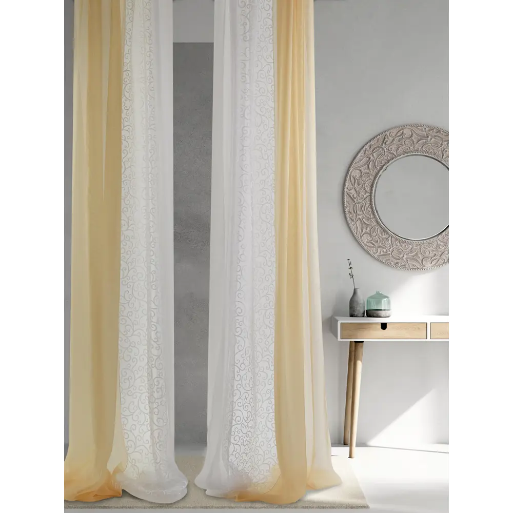 Фото 3 Тюль на шторной ленте At Home Децима 200x270 см цвет бежевый