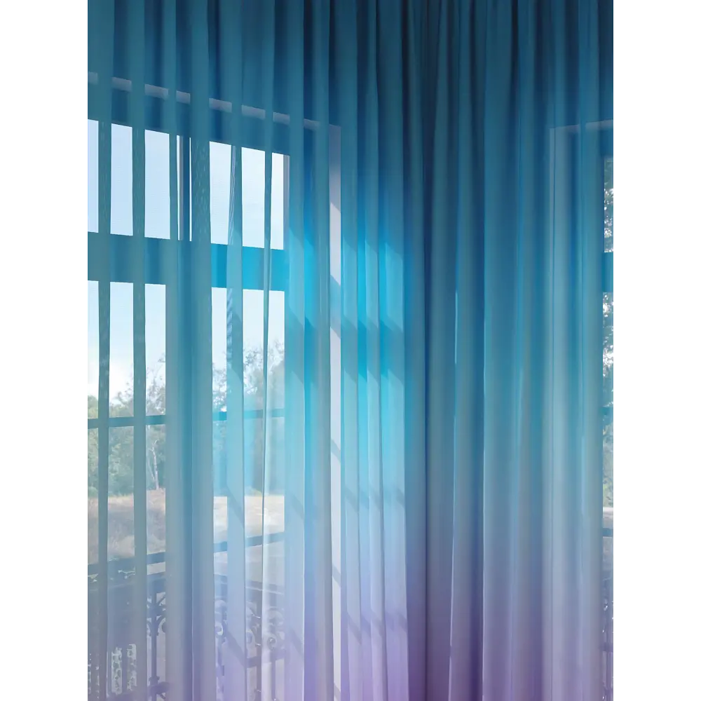 Фото 2 Тюль на шторной ленте At Home Рикиморни 150x280 см цвет синий Фото 2 Тюль на шторной ленте At Home Рикиморни 150x280 см цвет синий