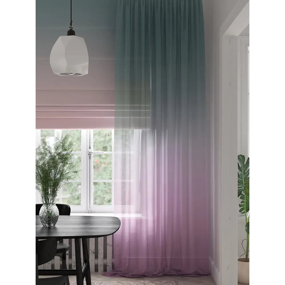 Фото 4 Тюль на шторной ленте At Home Шонмирос 150x280 см цвет розовый