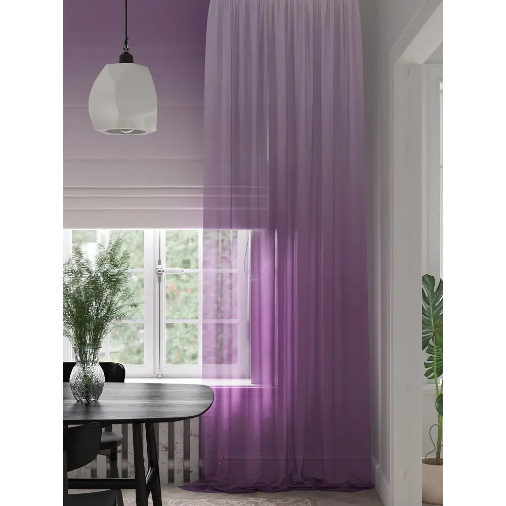 Фото 4 Тюль на шторной ленте At Home Ферлонос 150x280 см цвет фиолетовый, сиреневый Фото 4 Тюль на шторной ленте At Home Ферлонос 150x280 см цвет фиолетовый, сиреневый