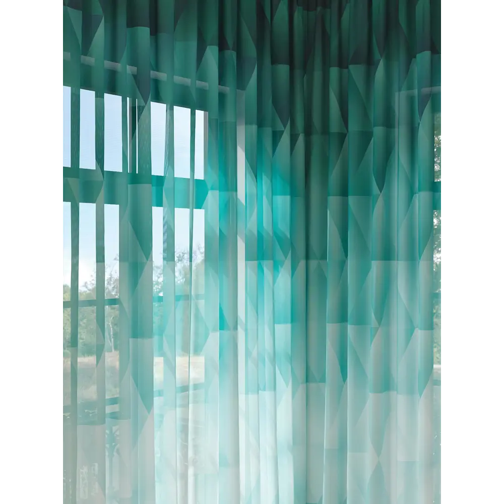 Фото 2 Тюль на шторной ленте At Home Неклоринс 150x280 см цвет бирюзовый Фото 2 Тюль на шторной ленте At Home Неклоринс 150x280 см цвет бирюзовый