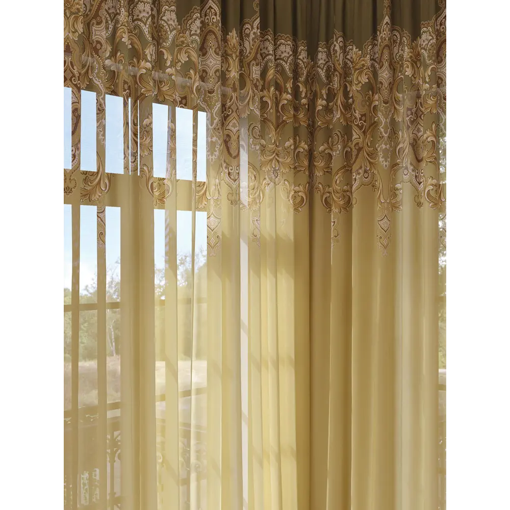 Фото 2 Тюль на шторной ленте At Home Таминкос 150x280 см цвет коричневый Фото 2 Тюль на шторной ленте At Home Таминкос 150x280 см цвет коричневый