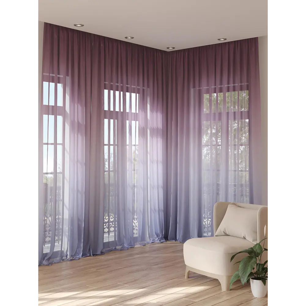 Фото 3 Тюль на шторной ленте At Home Рамикрас 150x280 см цвет фиолетовый Фото 3 Тюль на шторной ленте At Home Рамикрас 150x280 см цвет фиолетовый