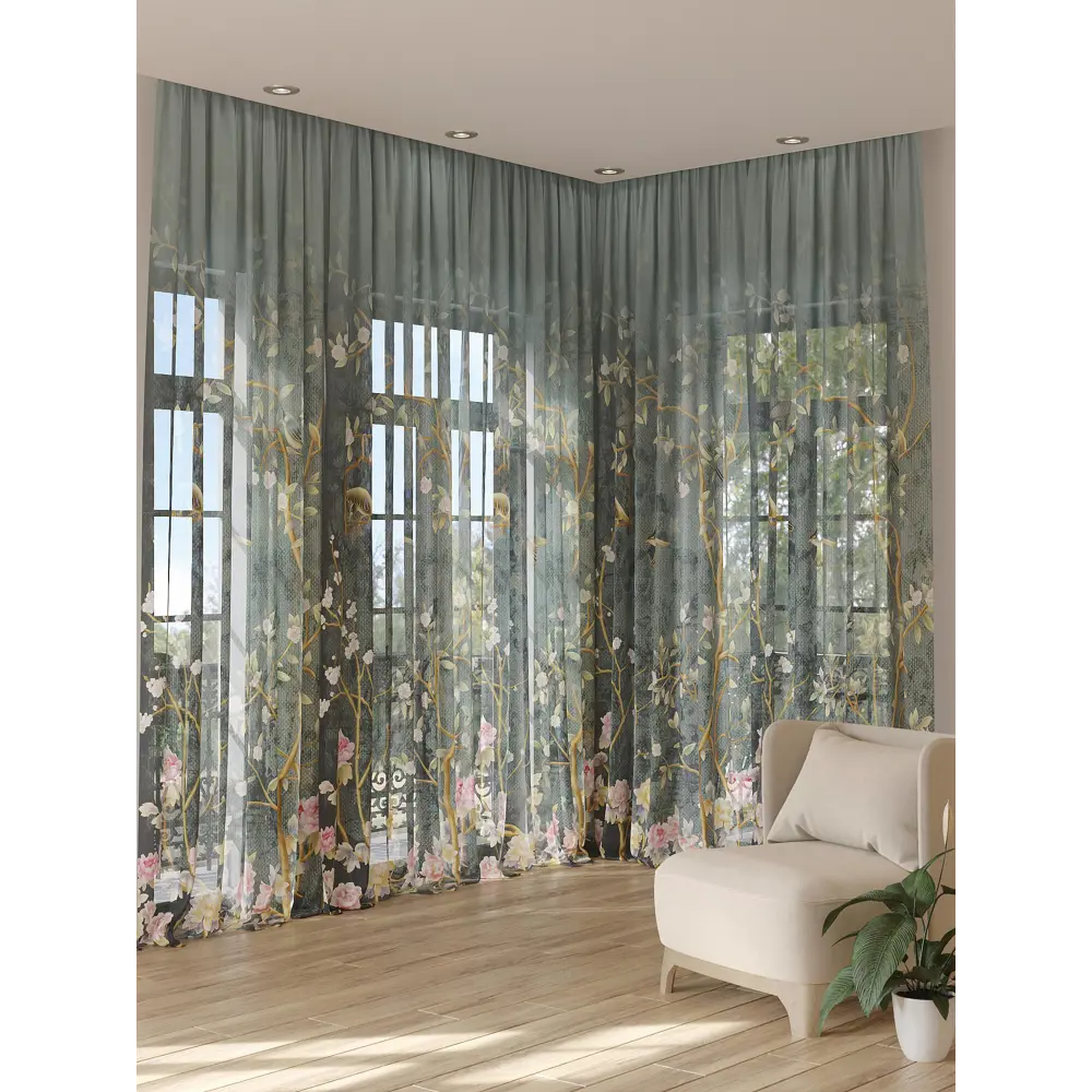 Фото 3 Тюль на шторной ленте At Home Минортис 150x280 см цвет коричневый Фото 3 Тюль на шторной ленте At Home Минортис 150x280 см цвет коричневый