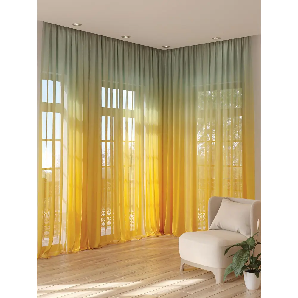 Фото 3 Тюль на шторной ленте At Home Тенролис 150x280 см цвет зеленый Фото 3 Тюль на шторной ленте At Home Тенролис 150x280 см цвет зеленый