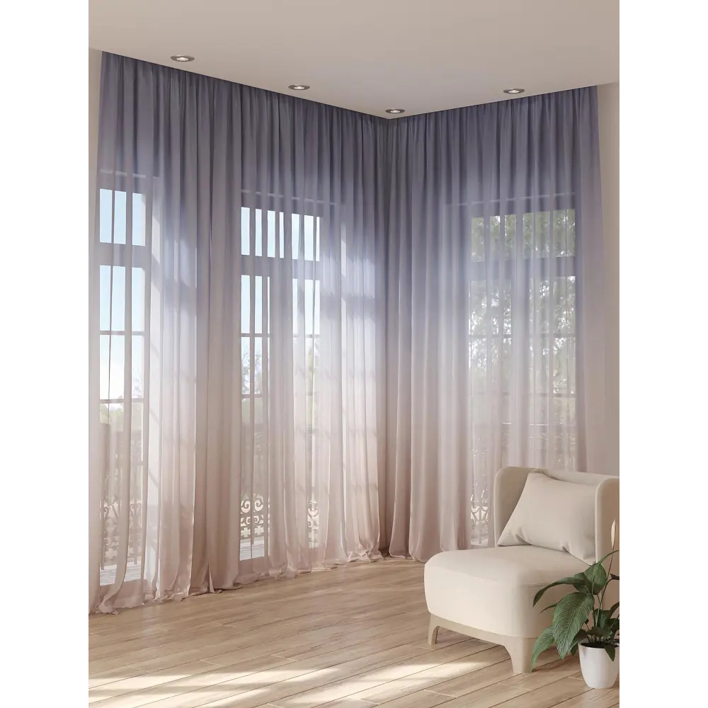 Фото 3 Тюль на шторной ленте At Home Генрилис 150x280 см цвет белый Фото 3 Тюль на шторной ленте At Home Генрилис 150x280 см цвет белый