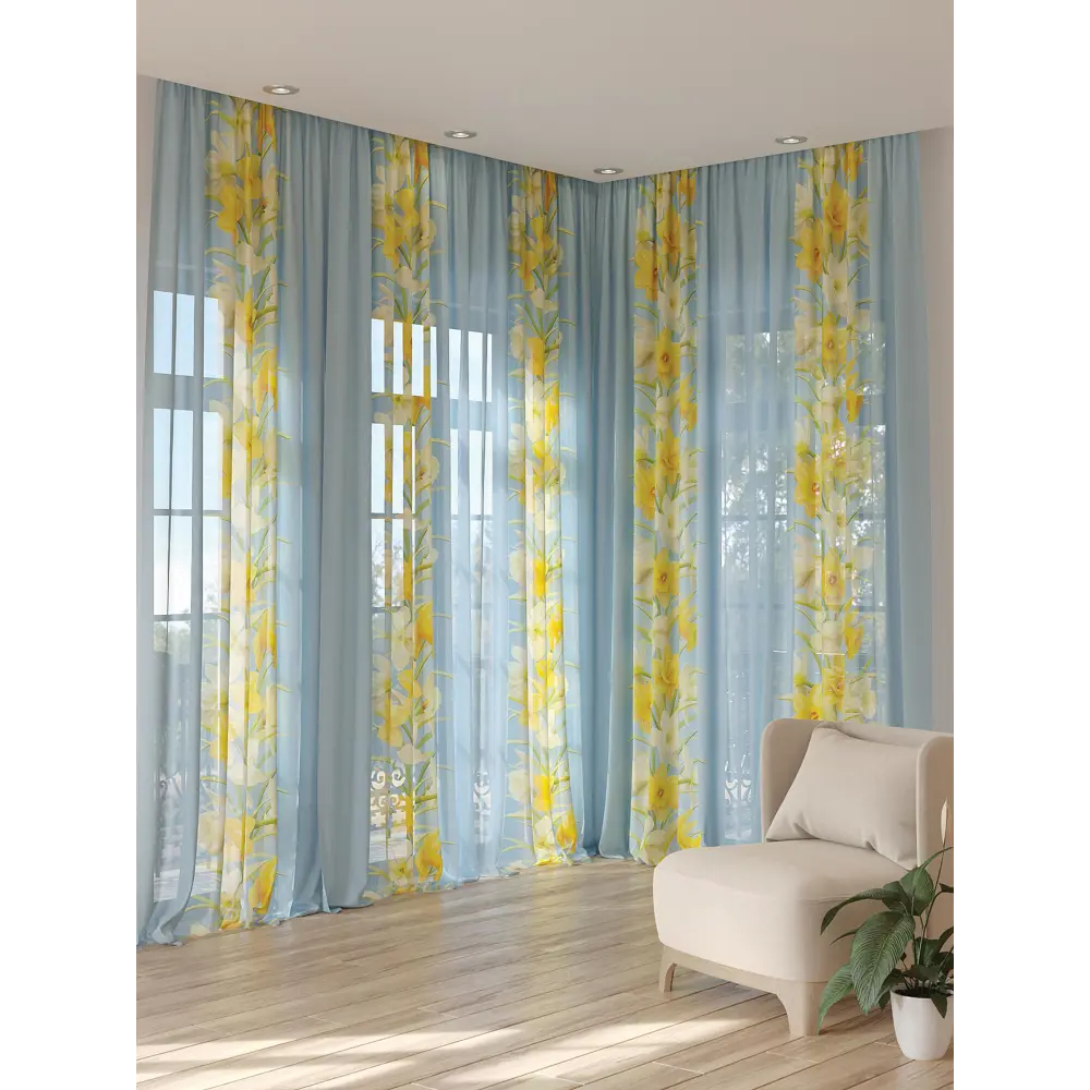 Фото 3 Тюль на шторной ленте At Home Лирсион 150x280 см цвет зеленый Фото 3 Тюль на шторной ленте At Home Лирсион 150x280 см цвет зеленый