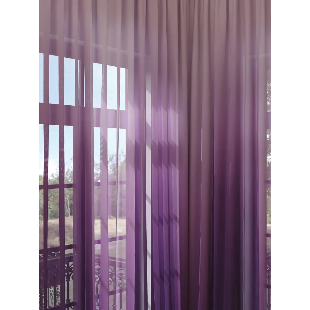 Фото 2 Тюль на шторной ленте At Home Кавирнес 150x280 см цвет фиолетовый, сиреневый Фото 2 Тюль на шторной ленте At Home Кавирнес 150x280 см цвет фиолетовый, сиреневый