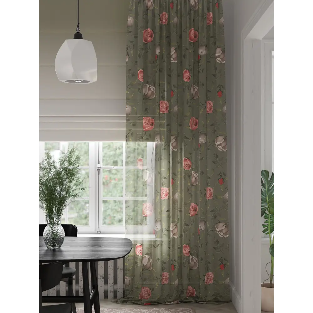 Фото 4 Тюль на шторной ленте At Home Халритон 150x280 см цвет зеленый Фото 4 Тюль на шторной ленте At Home Халритон 150x280 см цвет зеленый