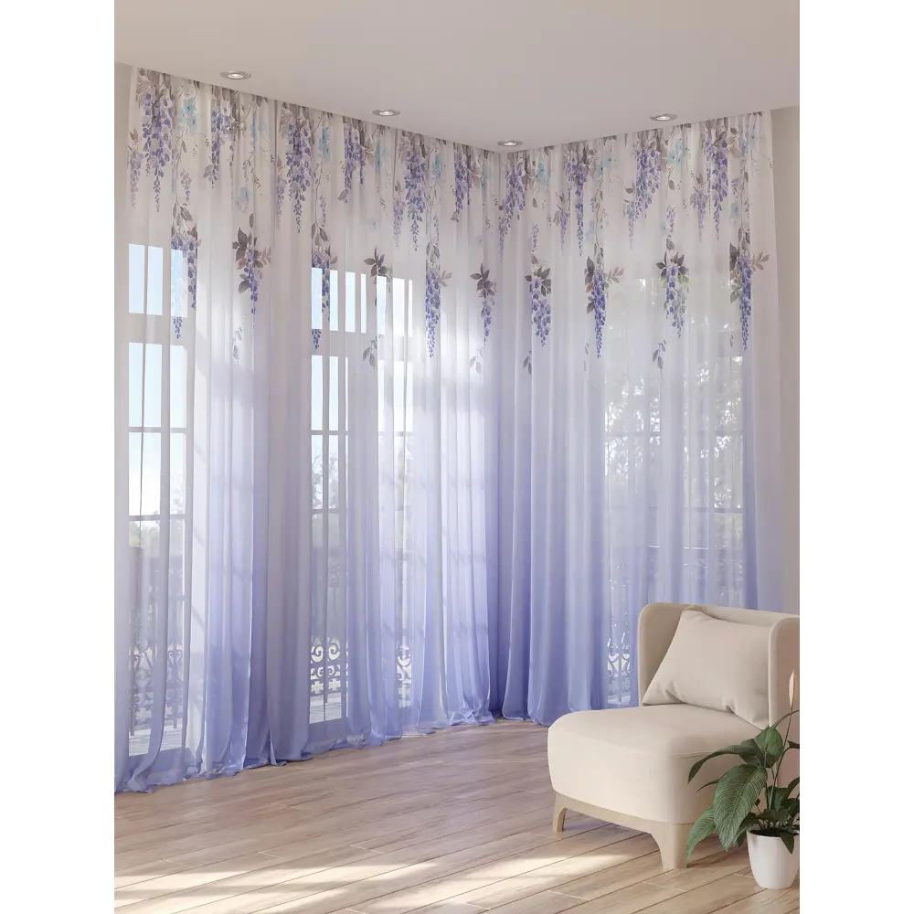 Фото 3 Тюль на шторной ленте At Home Кименвирс 150x280 см цвет белый Фото 3 Тюль на шторной ленте At Home Кименвирс 150x280 см цвет белый