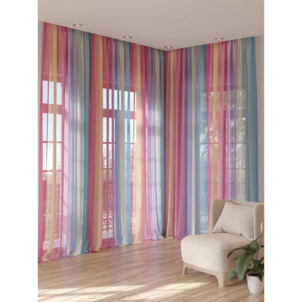 Фото 3 Тюль на шторной ленте At Home Хаминвес 150x280 см цвет розовый Фото 3 Тюль на шторной ленте At Home Хаминвес 150x280 см цвет розовый
