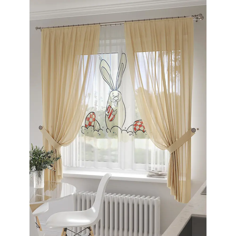 Фото 3 Тюль на шторной ленте At Home Ритонлис 300x150 см цвет бежевый