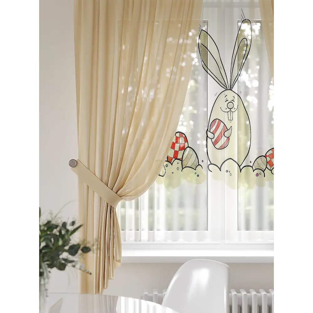 Фото 2 Тюль на шторной ленте At Home Ритонлис 300x150 см цвет бежевый