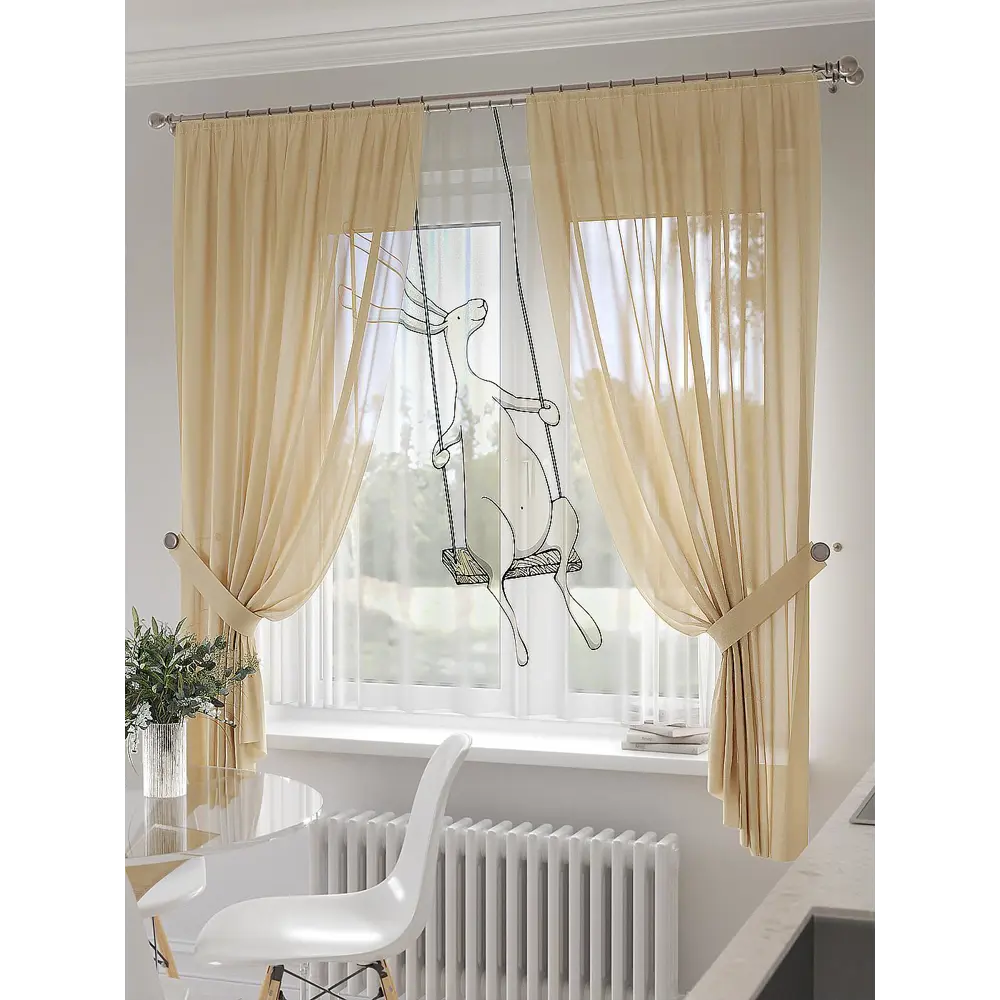 Фото 3 Тюль на шторной ленте At Home Кенгорс 300x150 см цвет бежевый Фото 3 Тюль на шторной ленте At Home Кенгорс 300x150 см цвет бежевый