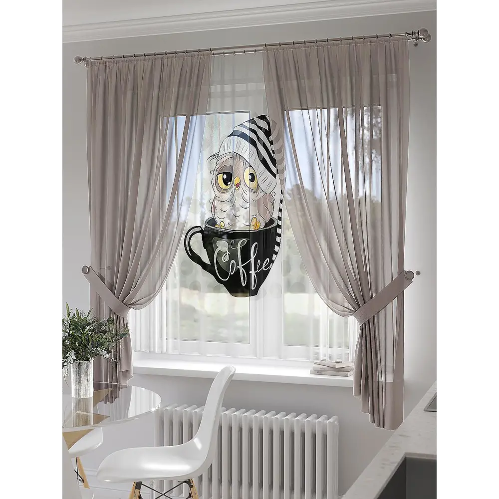 Фото 3 Тюль на шторной ленте At Home Кринтренс 300x150 см цвет бежевый Фото 3 Тюль на шторной ленте At Home Кринтренс 300x150 см цвет бежевый