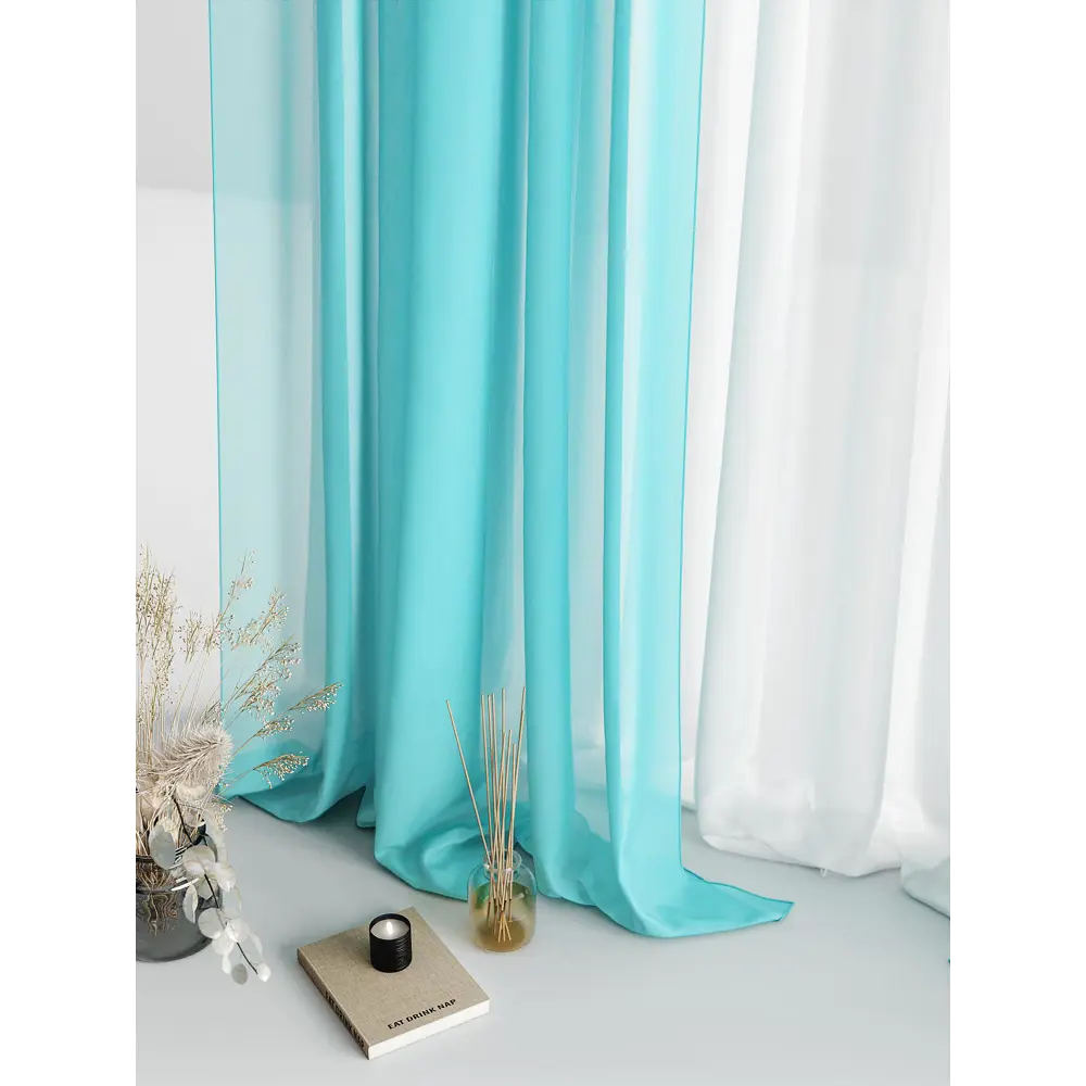 Фото 3 Тюль на шторной ленте At Home Мирела 300x290 см цвет тиффани Фото 3 Тюль на шторной ленте At Home Мирела 300x290 см цвет тиффани