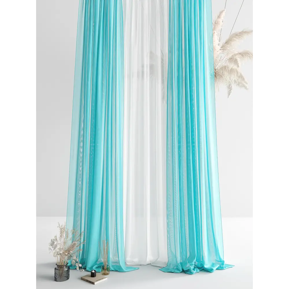 Фото 2 Тюль на шторной ленте At Home Мирела 300x290 см цвет тиффани Фото 2 Тюль на шторной ленте At Home Мирела 300x290 см цвет тиффани