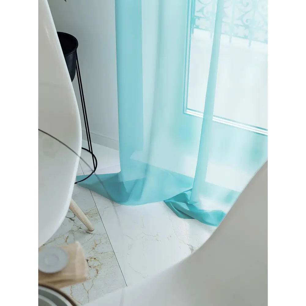 Фото 3 Тюль на шторной ленте At Home Лурано 150x270 см цвет тиффани Фото 3 Тюль на шторной ленте At Home Лурано 150x270 см цвет тиффани