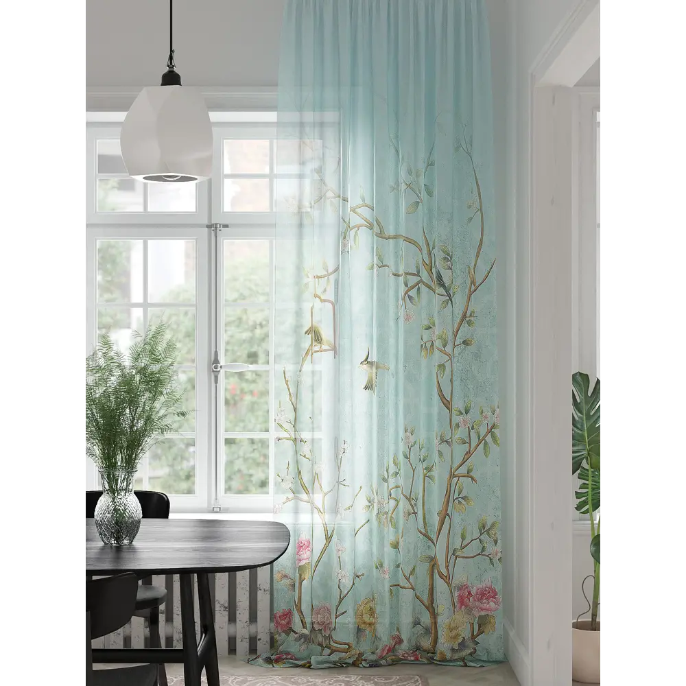 Фото Тюль на шторной ленте At Home Энкоринс 150x280 см цвет голубой Фото Тюль на шторной ленте At Home Энкоринс 150x280 см цвет голубой