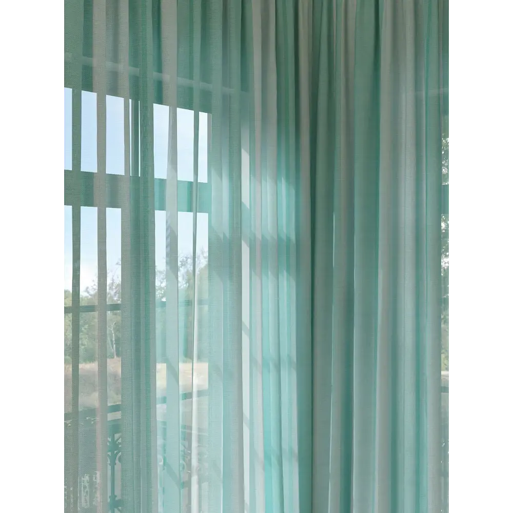 Фото 2 Тюль на шторной ленте At Home Пенекрис 150x280 см цвет бирюза Фото 2 Тюль на шторной ленте At Home Пенекрис 150x280 см цвет бирюза
