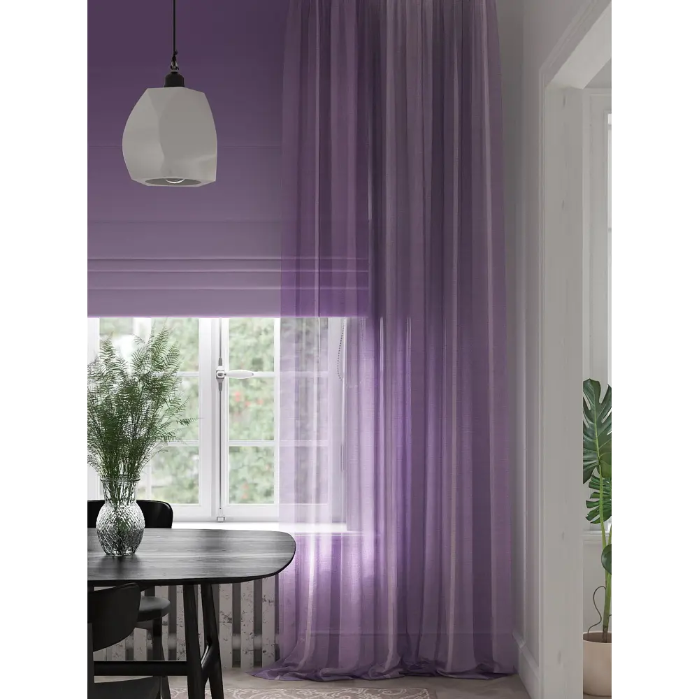 Фото 4 Тюль на шторной ленте At Home Пенекрис 150x280 см цвет фиолетовый Фото 4 Тюль на шторной ленте At Home Пенекрис 150x280 см цвет фиолетовый
